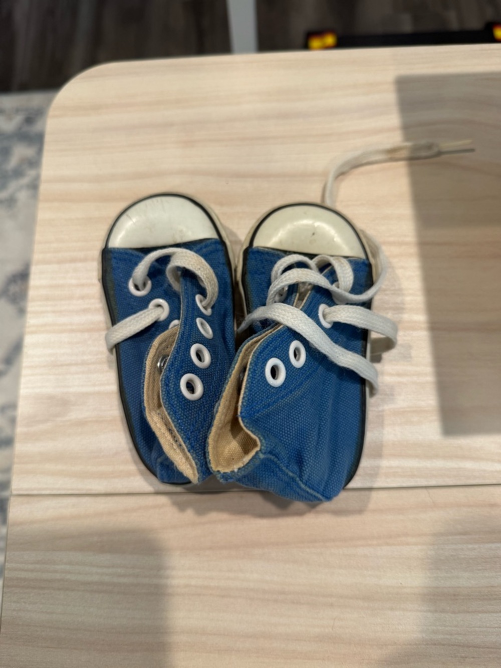 Converse Blue Canvas Kids Lace-Up Sneakers with White Laces